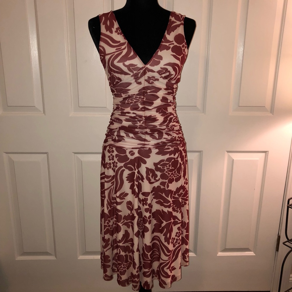 SOLD! Arden B. Read and cream dress. Size small